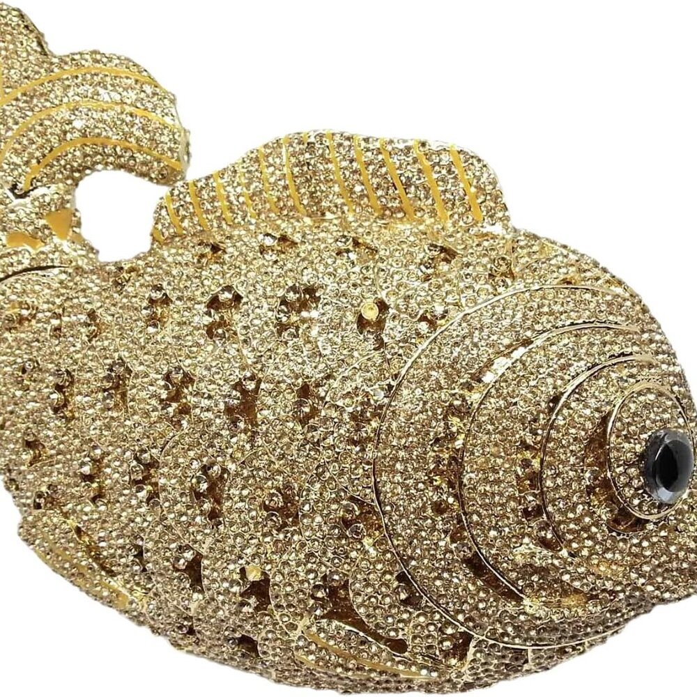 Fish Rhinestone Clutch Purses For Women Formal Evening Bags Prom Purse Wedding P